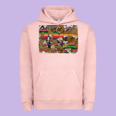Western Serape Cowhide And Leopard Background Urban Hoodie Designed By Artiststas