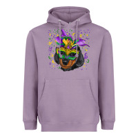 Lavender mardi gras mask dachshund puppy Heavyweight Hoodie - RanaPortraitStore