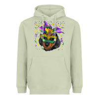Matcha mardi gras mask dachshund puppy Heavyweight Hoodie - RanaPortraitStore