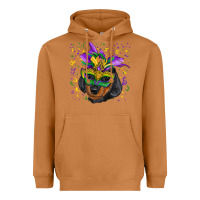 Meerkat mardi gras mask dachshund puppy Heavyweight Hoodie - RanaPortraitStore