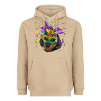 Mushroom mardi gras mask dachshund puppy Heavyweight Hoodie - RanaPortraitStore