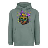 Sage mardi gras mask dachshund puppy Heavyweight Hoodie - RanaPortraitStore