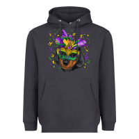 Smoke mardi gras mask dachshund puppy Heavyweight Hoodie - RanaPortraitStore