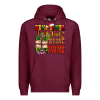 Burgundy dear santa just bring wine Premium Hoodie - AdoDesignShop