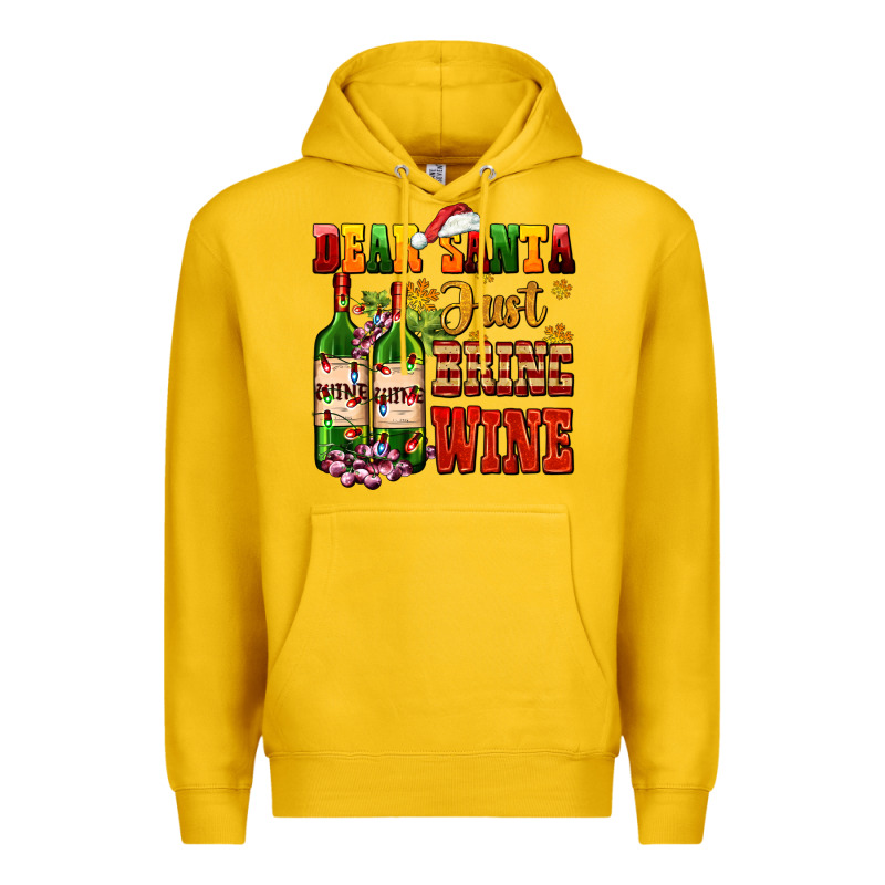 Dear Santa Just Bring Wine Premium Hoodie by AdoDesignShop | Teevron