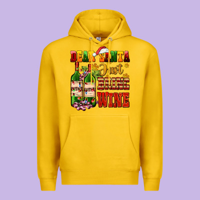 Dear Santa Just Bring Wine Premium Hoodie Designed By Adodesignshop