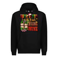 Black dear santa just bring wine Premium Hoodie - AdoDesignShop