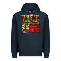 Navy dear santa just bring wine Premium Hoodie - AdoDesignShop