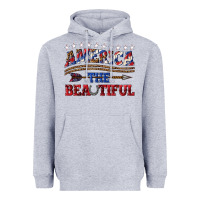 Heather Grey America the beautiful Heavyweight Hoodie - texasbilliewilder