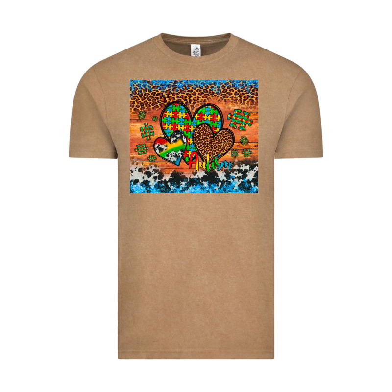Autism Awareness Hearts Leopard Cowhide Vintage Tee by Artiststas | Teevron