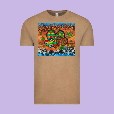 Autism Awareness Hearts Leopard Cowhide Vintage Tee Designed By Artiststas