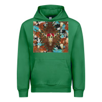 Emerald western floral bullskull cowhide and leopard Urban Hoodie - Artiststas