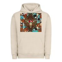 Pigment French Oak western floral bullskull cowhide and leopard Urban Hoodie - Artiststas
