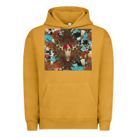 Pigment Peanut Butter western floral bullskull cowhide and leopard Urban Hoodie - Artiststas