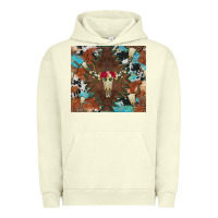 Pigment Pistachio western floral bullskull cowhide and leopard Urban Hoodie - Artiststas