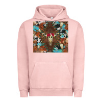 Pigment Salmon western floral bullskull cowhide and leopard Urban Hoodie - Artiststas
