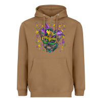 Mardi Gras Mask French Bulldog Heavyweight Hoodie | Teevron
