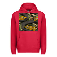 Cardinal cactus camouflage school bus seamless pattern Premium Hoodie - BundleAndBundleShop