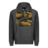 Charcoal Heather cactus camouflage school bus seamless pattern Premium Hoodie - BundleAndBundleShop