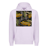 Lilac cactus camouflage school bus seamless pattern Premium Hoodie - BundleAndBundleShop