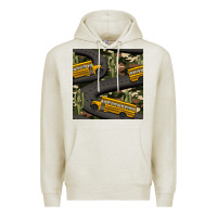 Oatmeal Heather cactus camouflage school bus seamless pattern Premium Hoodie - BundleAndBundleShop
