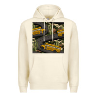 Sandshell cactus camouflage school bus seamless pattern Premium Hoodie - BundleAndBundleShop