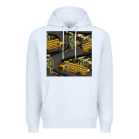 White cactus camouflage school bus seamless pattern Premium Hoodie - BundleAndBundleShop