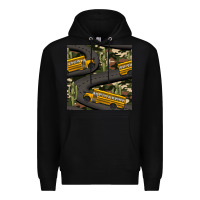 Black cactus camouflage school bus seamless pattern Premium Hoodie - BundleAndBundleShop