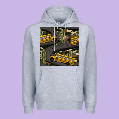 Cactus Camouflage School Bus Seamless Pattern Premium Hoodie Designed By Bundleandbundleshop