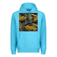 Ocean Blue cactus camouflage school bus seamless pattern Premium Hoodie - BundleAndBundleShop