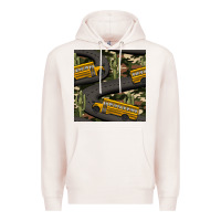 Pale Pink cactus camouflage school bus seamless pattern Premium Hoodie - BundleAndBundleShop