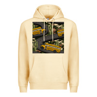 Pina Colada cactus camouflage school bus seamless pattern Premium Hoodie - BundleAndBundleShop