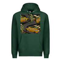 Sports Green cactus camouflage school bus seamless pattern Premium Hoodie - BundleAndBundleShop