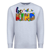 Heather Grey be kind Premium Sweatshirt - Zillion Design Studio