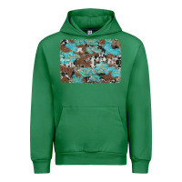 Emerald western cowhide and leopard with turquoise background Urban Hoodie - Artiststas