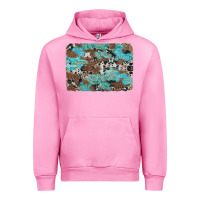 Fuchsia Pink western cowhide and leopard with turquoise background Urban Hoodie - Artiststas