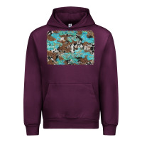 Mauve Wine western cowhide and leopard with turquoise background Urban Hoodie - Artiststas