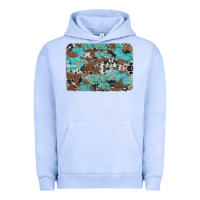 Pigment Grape Ice western cowhide and leopard with turquoise background Urban Hoodie - Artiststas