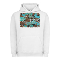 Pigment Lunar Rock western cowhide and leopard with turquoise background Urban Hoodie - Artiststas