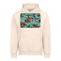 Sandshell western cowhide and leopard with turquoise background Urban Hoodie - Artiststas