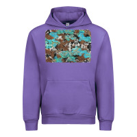 Tulip western cowhide and leopard with turquoise background Urban Hoodie - Artiststas