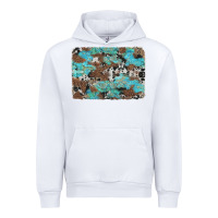 White western cowhide and leopard with turquoise background Urban Hoodie - Artiststas