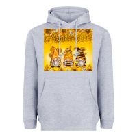 Heather Grey bumble bee gnomes Heavyweight Hoodie - Zillion Design Studio