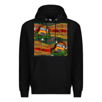 Black christmas school bus seamless pattern Premium Hoodie - BundleAndBundleShop