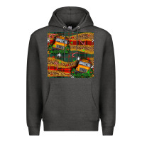 Charcoal Heather christmas school bus seamless pattern Premium Hoodie - BundleAndBundleShop