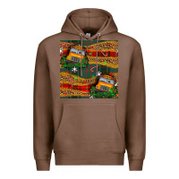 Chestnut christmas school bus seamless pattern Premium Hoodie - BundleAndBundleShop