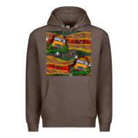 Coffee christmas school bus seamless pattern Premium Hoodie - BundleAndBundleShop