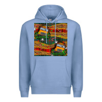 Colony Blue christmas school bus seamless pattern Premium Hoodie - BundleAndBundleShop