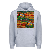 Heather Grey christmas school bus seamless pattern Premium Hoodie - BundleAndBundleShop