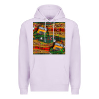 Lilac christmas school bus seamless pattern Premium Hoodie - BundleAndBundleShop